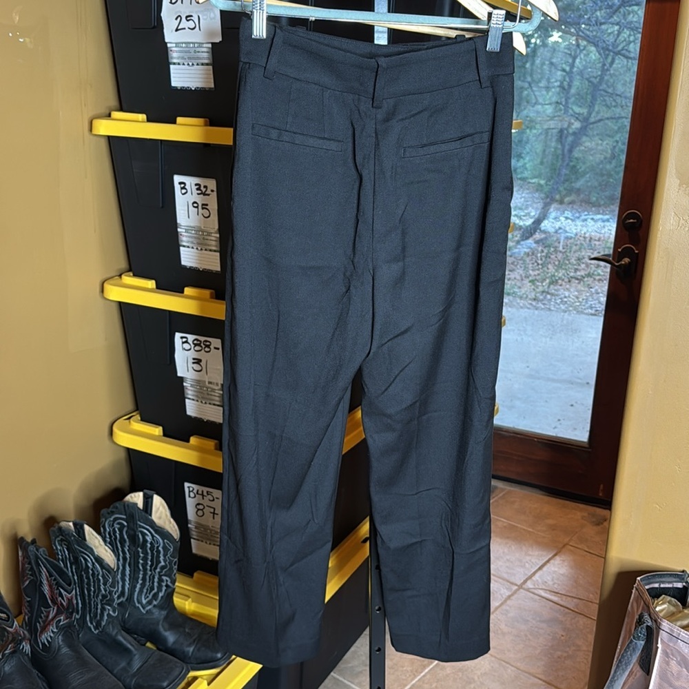 NWT H&M Black Ankle Length Trousers Size 4 High Rise Office Pants - Picture 7 of 11